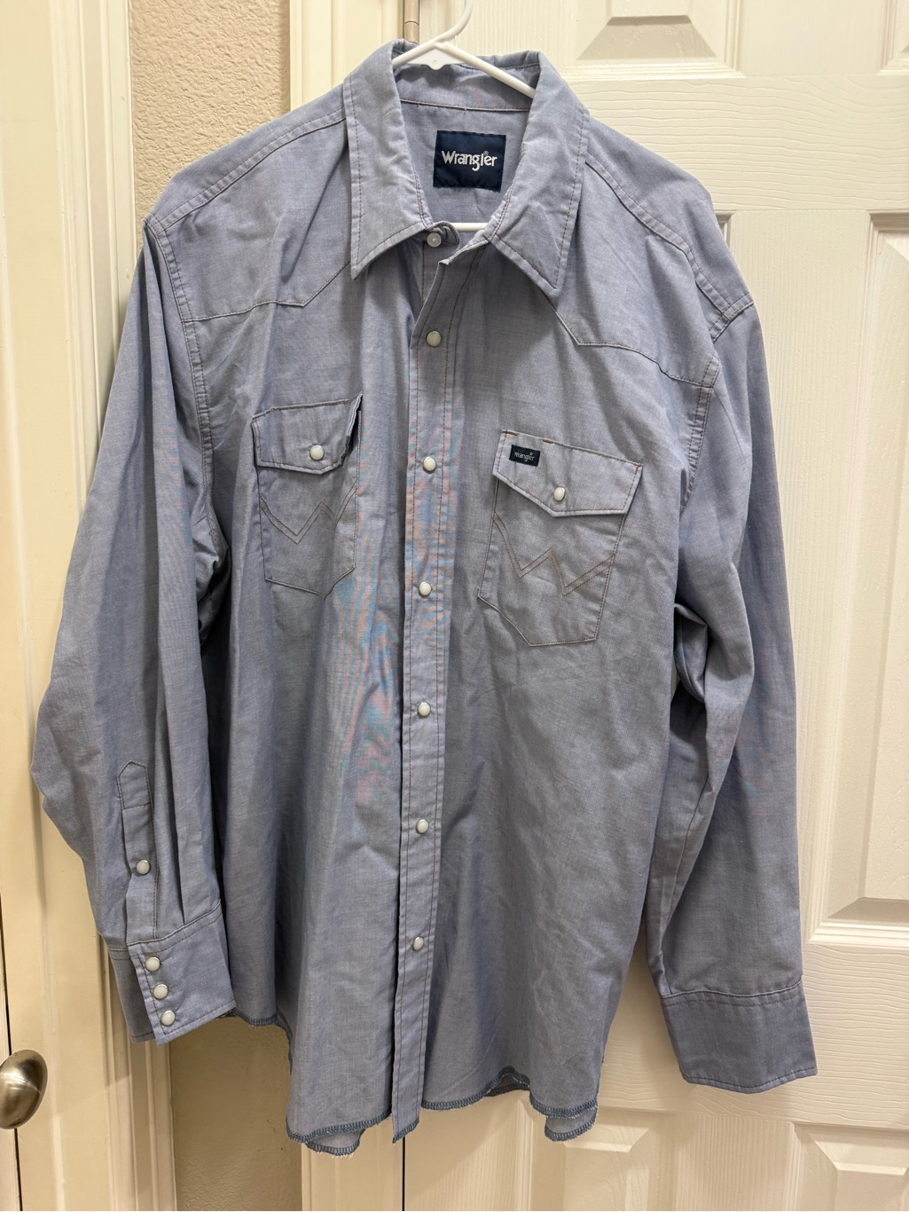 Wrangler Men's Light Blue Western Snap Shirt